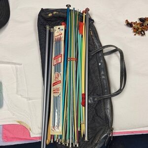 Assorted Knitting Needles with Black Case
